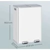 Songmics Šiukšliadėžė 2 x 30 l, 2 skyrių