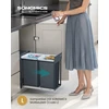 Songmics Šiukšliadėžė su dviem skyriais 48,6 × 25,4 × 44 cm pilka