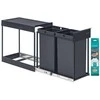 Songmics Šiukšliadėžė su dviem skyriais 48,6 × 25,4 × 44 cm pilka