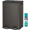 Songmics Virtuvinė šiukšliadėžė su dviem skyriais ir Softclose dangčiu, 2 x 30 l