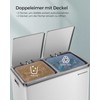 Songmics Šiukšlių dėžė 58.5x36x65 cm Balta Metalas Plastikas