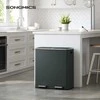 Songmics Šiukšlių dėžė 59x36.5x62.4 cm Pilka Metalas Plastikas