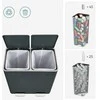 Songmics Šiukšlių dėžė 59x36.5x62.4 cm Pilka Metalas Plastikas