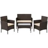 Lauko baldų komplektas Songmics Sodo baldų komplektas 58x49x85 cm rudos spalvos PE rotangas