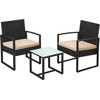 Lauko baldų komplektas Songmics Sodo baldų komplektas, 59x57.5x76 cm, juoda, smėlio