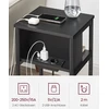 Vasagle Šoninis staliukas su 2 kintamosios srovės ir USB jungtimis, juodas