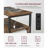 Songmics Šoninis staliukas 60x35x60 cm Rudas Juodas Medis Plienas