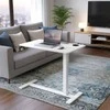 Songmics Reguliuojamas staliukas ant ratukų 80x45 cm baltas