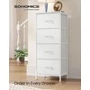 Songmics Stalčių laikymo spintelė 39.6x30x95.2 cm balta medžiaga