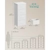 Songmics Stalčių laikymo spintelė 39.6x30x95.2 cm balta medžiaga