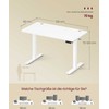 Songmics Stalinė darbo vieta 120x60x72-120 cm Balta Plienas