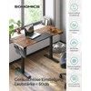 Songmics Stalinė darbo vieta 140x60x120 cm Ruda Juoda aukščio reguliuojama plieninė