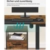 Songmics Stalinė darbo vieta 140x60x120 cm Ruda Juoda aukščio reguliuojama plieninė
