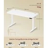 Songmics Stalinė darbo vieta 140x60x72-120 cm balta plieninė