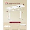 Songmics Stalinė darbo vieta 140x60x72-120 cm balta plieninė