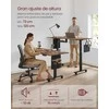 Songmics Stalinė darbo vieta 160x70x71-120 cm Ruda Reguliuojama