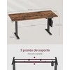 Songmics Stalinė darbo vieta 160x70x71-120 cm Ruda Reguliuojama