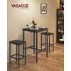 Songmics Vasagle Baro stalas su plieniniu rėmu 60 x 60 x 92 cm juodalksnio juodos-juodos spalvos
