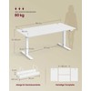 Songmics Stovas rašomasis stalas 160x80x72-120 cm baltas