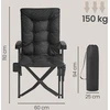 Songmics Kempingo kėdė, reguliuojamas atlošas 95°–150°, 6 cm paminkštinimas