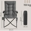 Songmics Kempingo kėdė, reguliuojamas atlošas 95°–150°, 6 cm paminkštinimas