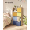 Songmics Saugojimo kubai 6 vnt. rinkinys sulankstomi 30 x 30 x 30 cm spalvingi audiniai