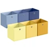 Songmics Saugojimo kubai 6 vnt. rinkinys sulankstomi 30 x 30 x 30 cm spalvingi audiniai