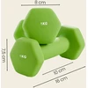 Songmics Svarmenų rinkinys, 2x1 kg 2x2 kg 2x3 kg, Šviesiai žalia Akvamarino mėlyna