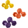 Songmics Svarmenų rinkinys, šešiakampis, 2x1 kg 2x1.5kg 2x2 kg, geltona oranžinė violetinė