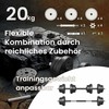 SONGMICS 2-in-1 hanteliai, hantelių rinkinys su jungiamuoju plieniniu vamzdžiu, 2 x 10 kg, juodos spalvos