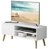 TV staliukas Songmics TV spintelė 120x40x49 cm medinė balta