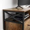 Songmics TV staliukas 147x40x50 cm Rudos ir Juodos Spalvos Plienas