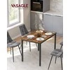 Songmics Valgomojo stalas 70x110x77 cm Rudas ir juodas plienas
