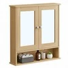 Songmics Spintelė su veidrodžiais 2 durų ir atvira lentyna 13x56,5x58,5 cm