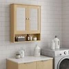 Songmics Spintelė su veidrodžiais 2 durų ir atvira lentyna 13x56,5x58,5 cm