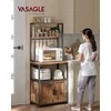Songmics Virtuvės lentyna 60x40x170 cm Ruda Juoda MDF Plienas