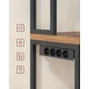 Songmics Virtuvės lentyna 60x40x170 cm Ruda Juoda MDF Plienas