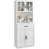 Songmics Virtuvės spintelė 73x41.5x179.8 cm Balta Saugykla