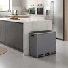 Songmics Virtuvinis šiukšlių dėžė 61.7x35.2x56.4 cm Pilkas plienas
