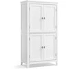 Songmics Vonios kambario grindų spintelė 60x30x110 cm balta MDF