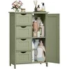 Songmics Vonios kambario laikymo spintelė 55x30x82 cm žalia MDF