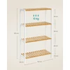 Songmics Bambuko vonios kambario lentyna 26 x 60 x 100 cm baltos-natūralios spalvos