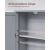 Songmics Vonios spintelė 13x56.5x58.5 cm Pilka Veidrodis Sieninė