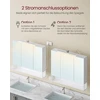Songmics Vasagle Vonios spintelė su 3 durelėmis 16,5 x 90 x 75 cm debesų spalvos balta