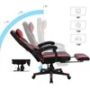 Songmics Žaidimų kėdė 65.5x70.9x112-122 cm Juoda Reguliuojama
