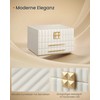Songmicshome SONGMICS HOME ANAH kolekcija - Papuošalų dėžutė su veidrodžiu 3 lygių drumstai balta