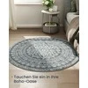 SONGMICS HOME Apvalus kilimas 120 cm Boho stiliaus antracito pilkos spalvos