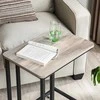 Songmics Vasagle Sofos staliukas su ratukais Greige-juodas