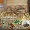 Outsunny 2 vnt. šoniniai staliukai, poliratano, Ø66/42 cm, apvalūs, atsparūs oro sąlygoms, sodo staliukas su stikliniu viršumi, lauko balkono staliukas, kavos staliukas, sodo baldai sodui, balkonui, rudi