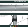 Sportnow HOMCOM Futbolo vartai su PE tinkleliu, futbolo vartai vaikams ir suaugusiems, 240 x 85 x 160 cm, plienas, PE, sodui, futbolo treniruotėms, pilkos spalvos